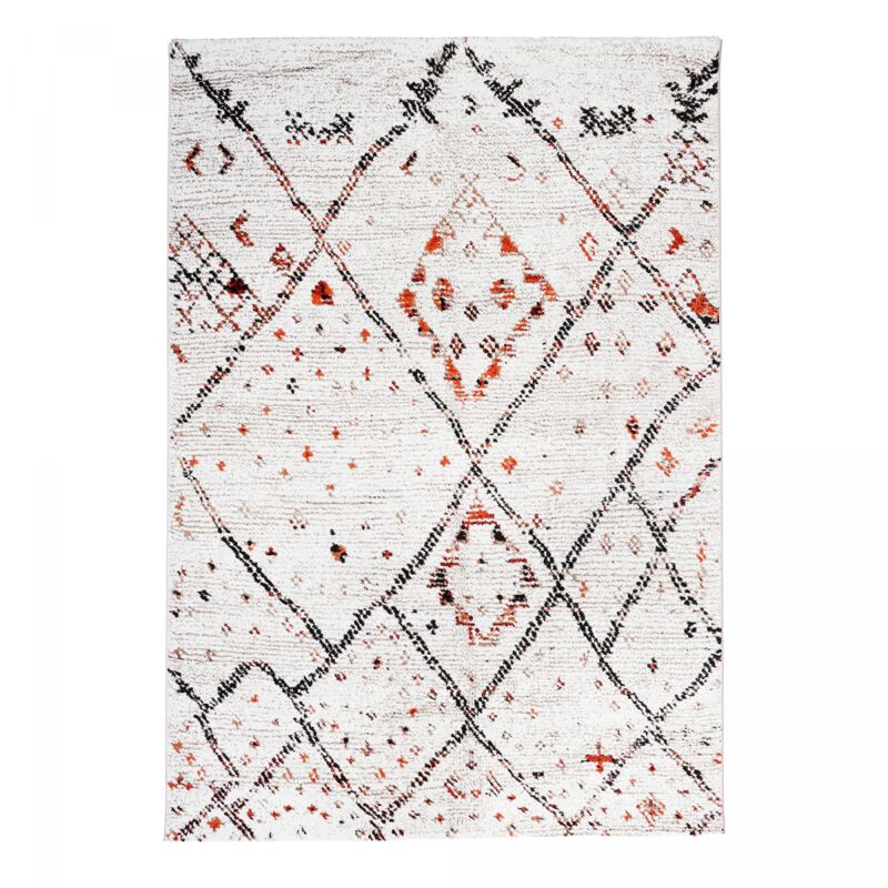 Unamourdetapis - Tapis berbère motifs tribaux 60x110 crème moryla