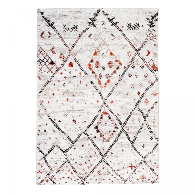 Unamourdetapis - Tapis berbère motifs tribaux 160x230 crème moryla