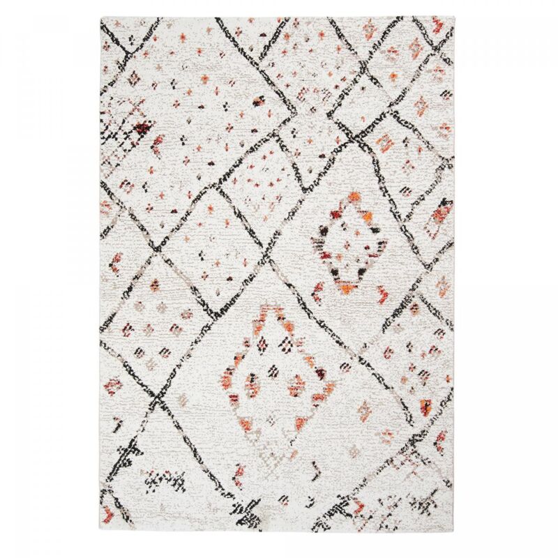 Unamourdetapis - Tapis berbère motifs tribaux 160x230 crème moryla