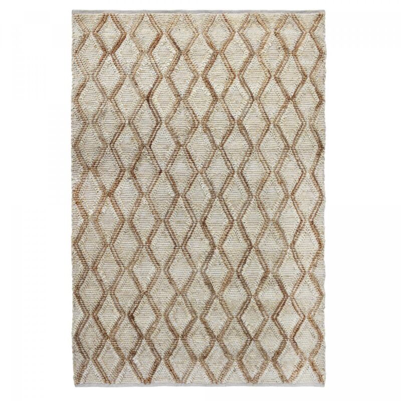 Impalo - Tapis jute fait à la main 120x170 beige et marron jutica