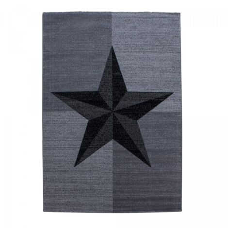 Tapis salon CAMAR Gris 160x230 en polypropylène doux et soyeux