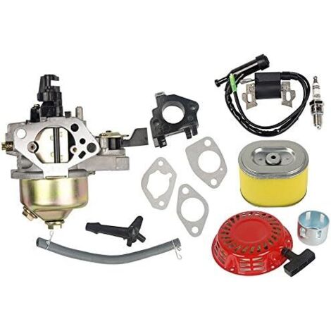 16100-ZF6-V01 Kit carburatore con filtro aria Bobina di accensione compatibile con motore Honda GX340 GX390 11HP 13HP
