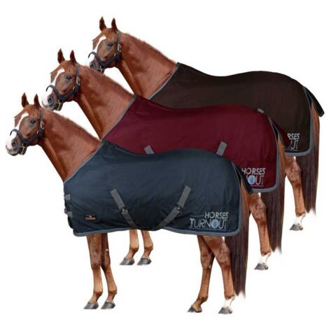 162 cm, Blu: Coperta impermeabile da paddock imbottita 200 g e tessuto esterno 600 denari modello Turnout