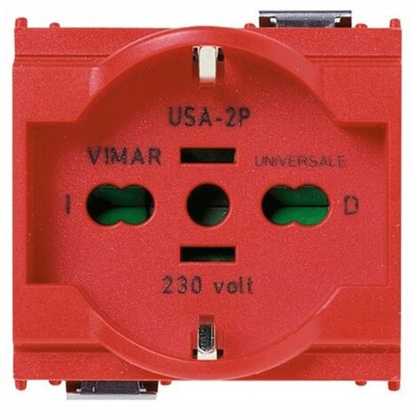 16210.R Presa 2P+T 16A Universale Rosso Idea