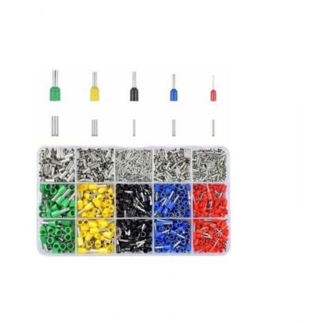 1640 terminales preaislados/sin aislar, casquillos para cables, terminales de crimpado aislados, manguitos para extremos de cables, conectores eléctricos a tope, 12-22 AWG para proyectos de empalme de