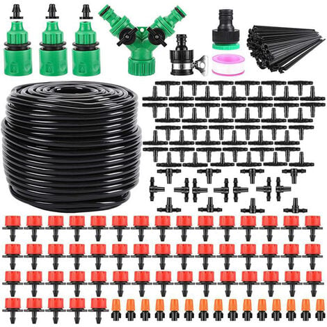 DRILLPRO 164ft 50m Kit d'irrigation d'arrosage automatique bricolage jardin extérieur irrigation goutte à goutte système de floraison par aspersion