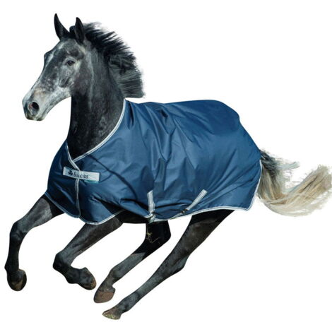165 cm, Blu Navy: Coperta impermeabile da paddock per cavalli e puledro imbottita 150 g modello Bucas Freedom