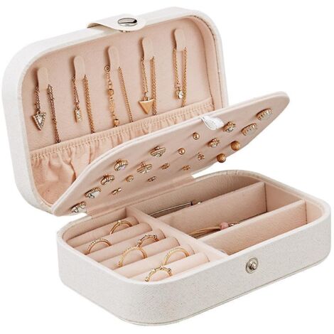 16,5 x 11,5 x 5,5 cm Reise-Schmuckorganizer für Damen, kleines Schmuckkästchen zur Aufbewahrung von Ringen, Ohrringen und Halsketten