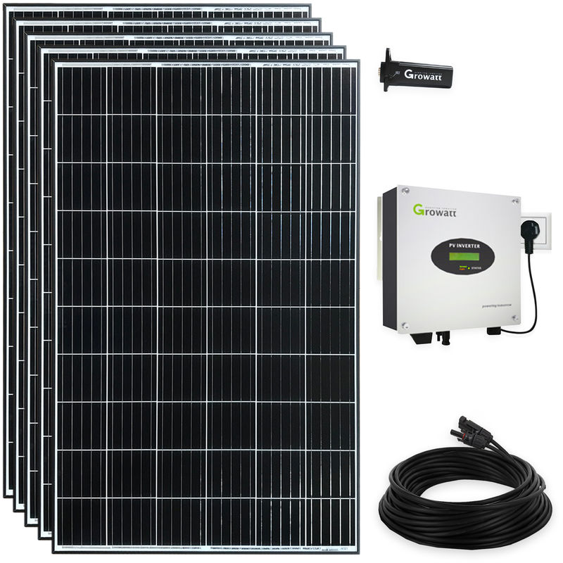 1650 Watt Solaranlage Monokristallin SET schwarz