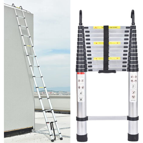 16.5Ft Telescopic Extension Ladder Portable Folding Step Multi-Use Heavy Duty