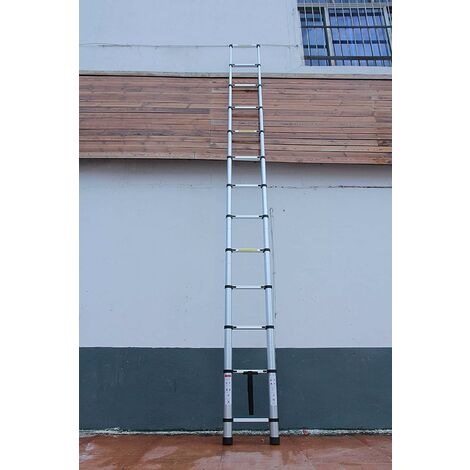 16.5FT Teleskopleiter 5m Aluminum Ausziehbare Leiter Anti-Rutsch Mehrzweckleiter Ausziehbar Tragbare Leiter für Loft/Kletterdach/Indoor Outdoor Arbeiten (Gerade Leiter)