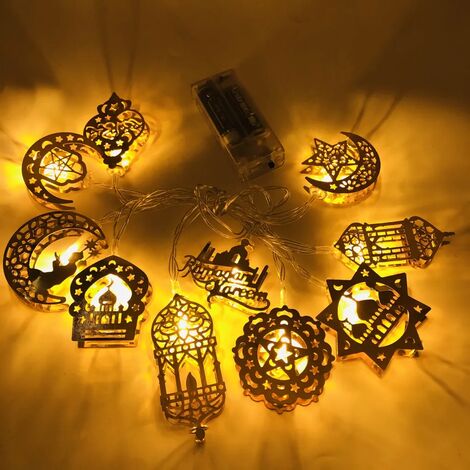 HAOSHICS Guirlande lumineuse LED Ramadan pour l'Aïd, lanternes de l'Aïd,  décoration de style musulman, pour festival, fête, bistro, décoration