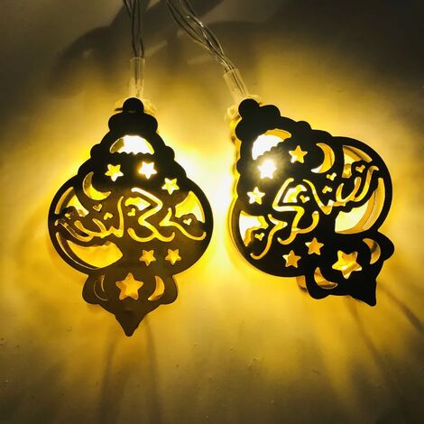 Lampe LED en Fer avec Étoile et Lune pour Ramadan Kareem