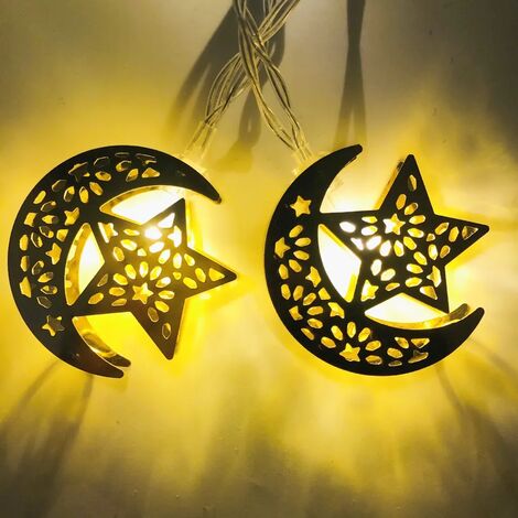Decoration Ramadan 2022, Décoration Ramadan Guirlandes Lumineuses Étoile  Lune Eid Mubarak, Ramadan Mubarak Decoration 6,5 ft 20 LED Lumières de Ramadan  pour Musulman Eid Mubarak : : Luminaires et Éclairage