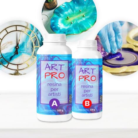 1,66 KG ART PRO RESINA EPOSSIDICA AD ALTA VISCOSITA – Non tossica, alta viscosità, ideale per opere artistiche, pavimenti e fai-da-te, piastrelle, legno, modellazione, creazione di oggetti artistici