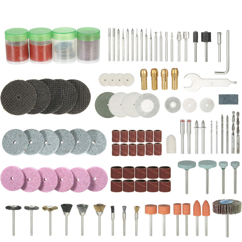 

166PCS, 1/8 '' Cana Rotary Tool Set de accesorios, Lijado Pulido Rectificado broca de corte Accesorio