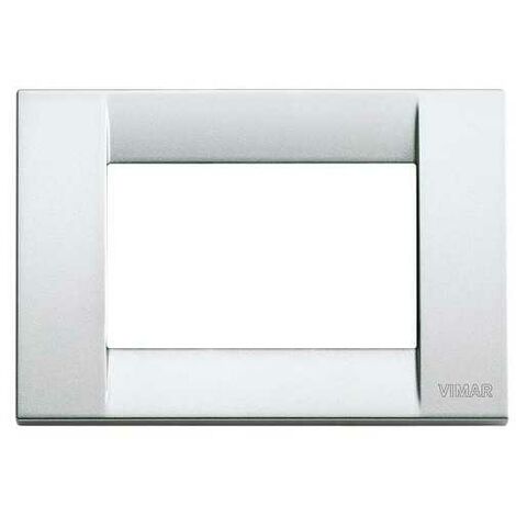 16733.21 Placca Classica 3 Moduli Argento Metallizzato Idea