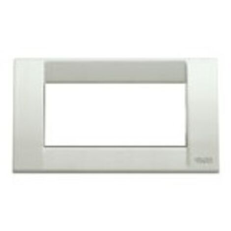 16744.02 Placa Clásica 4 Módulos Tecnopolímero Blanco Granito