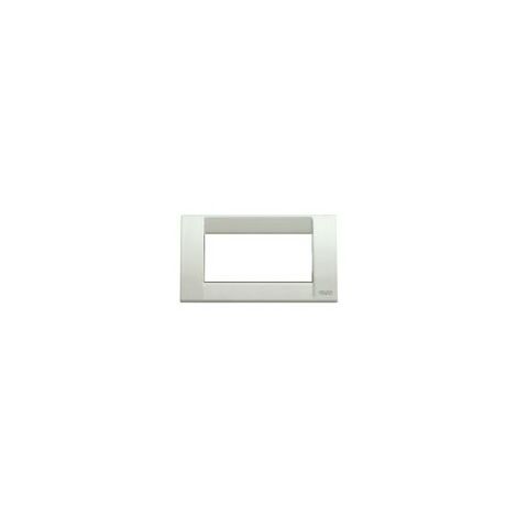 16744.02 Placca Classica 4 Moduli Tecnopolimero Bianco Granito