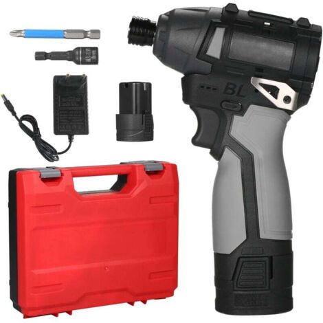 16.8V Tournevis électrique sans pinceau Set rechargeable PUISSANCE SUPPLÉMENTAIRE AVEC 3450 tr / min de vitesse et un couple de 140 nm avec boîtier de transport de bits adapté à la trousse d'outils de