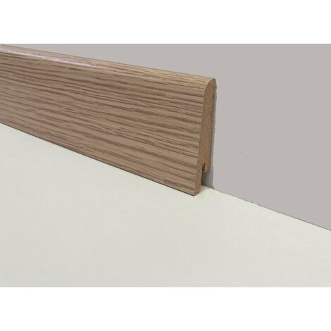 €1,69 - BATTISCOPA ZOCCOLINO in FIBRA DI LEGNO 60x15 Vari decori, Parquet, Laminati, SPC, LVT (prezzo al metro)-ROVERE CREMA NATURALIZZATO