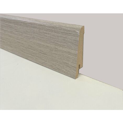 €1,69 - BATTISCOPA ZOCCOLINO in FIBRA DI LEGNO 60x15 Vari decori, Parquet, Laminati, SPC, LVT (prezzo al metro)-ROVERE GRIGIO