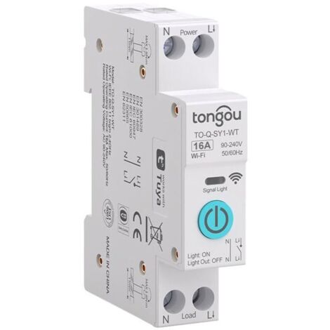 16A DIY Interrupteur Intelligent Compatible avec Alexa, Google Assistant, TUYA/Smart Life APP Contrôle à Distance, Rail Din Commutateur WiFi avec Commande Vocale et Fonction de Temps