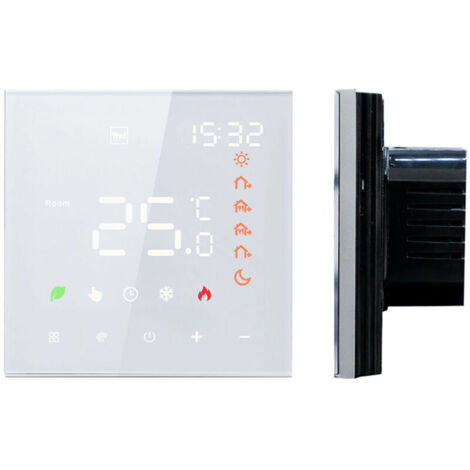 16A Smart Thermostat, LCD Touchscreen Digital Programmable Thermostat for Underfloor Heating, Wall Thermostat