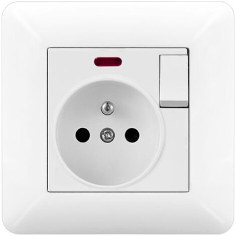 16A Wall Socket with Switch and LED – 240V Flush Mount Outlet