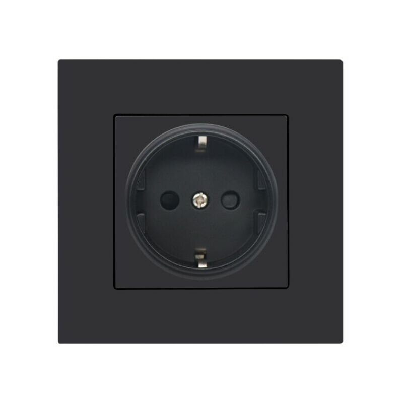 Soleil - 16A/250V socket two round holes black 86 type power panel