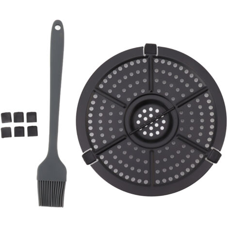 16cm Fryer Replacement Grill Pan Stainless Steel Fryer Grill Pan with Oil Brush for Kitchen