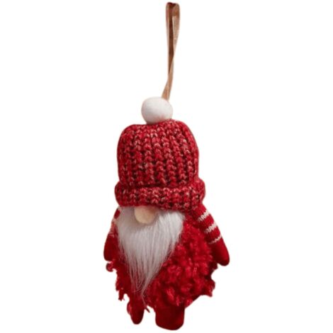 16cm Red Gonk with Bobble Hat Hanging Christmas Pendant Decoration