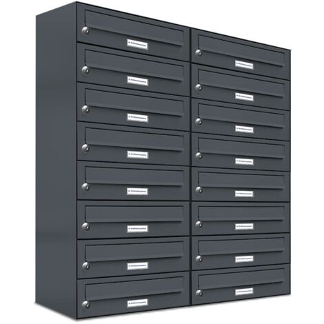 16er Briefkasten Anthrazit Anlage 16 Fach Wandbriefkasten Postkasten