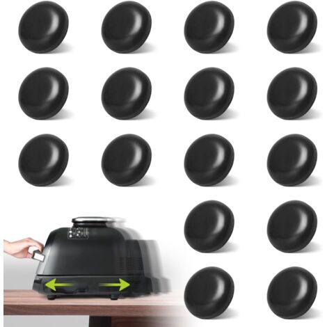 16er-Pack schwarze selbstklebende Gerätegleiter, Arbeitsplattenrollen, unverzichtbares Küchenzubehör, unverzichtbare Gadgets für Zuhause (25 mm)