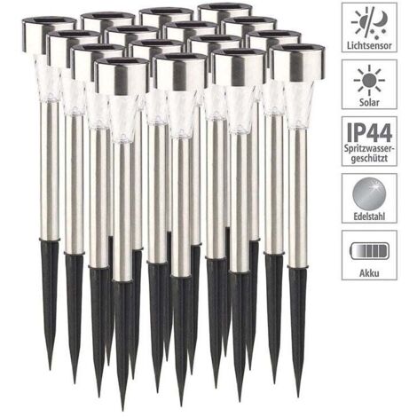 16er Set Solar LED Pollerleuchten, Gartenleuchten zum Bepflanzen