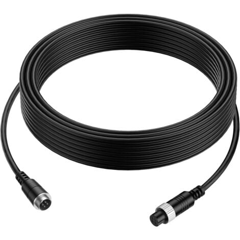 16FT 5M Car Video Extension Cable 4 Pin Aviation Waterproof Shockproof for CCTV Camera Retro Truck Camper Bus Motorhome Vehicle Surveillance Backup System