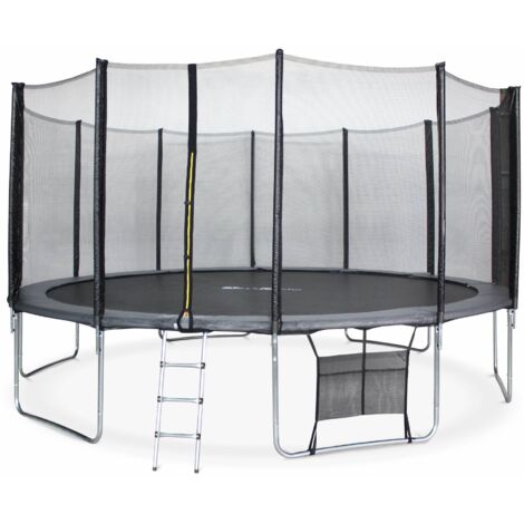 16ft trampoline with accessory kit Grey 484x484x90 cm - Jupiter XXL