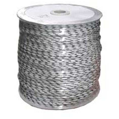 16K. CORDA TRECCIA BIANCA CON SEGNALINO -  mm.8 peso circa gr.60 al mt