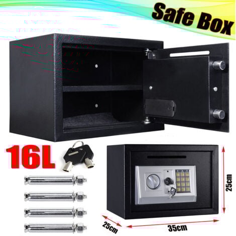 16L Large Safe Steel Electronic Digital Home Office Money Safety Box Wall Mount
