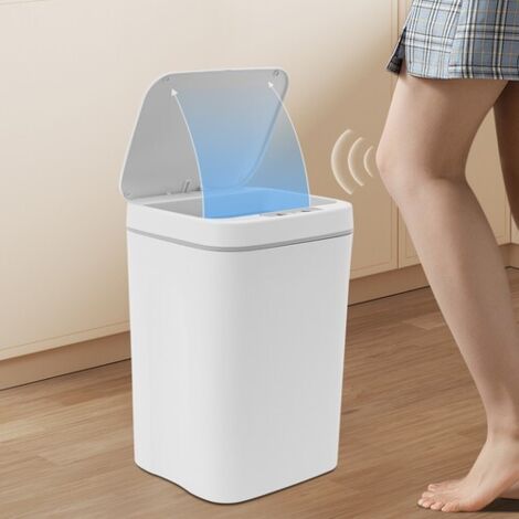 16L Smart Trash Bin Automatic Sensor Trash Can W/Lid for Kitchen Bathroom Toilet