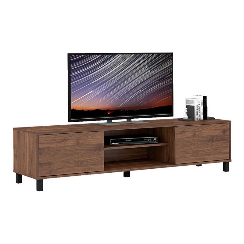 1.6m TV Cabinet - MFC - L40 x W160 x H38 cm - Dark Oak