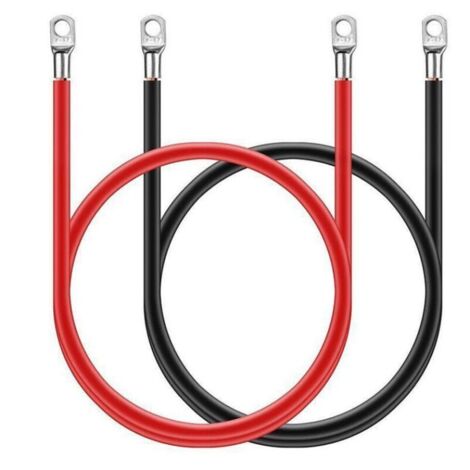 16mm² 50 cm Onduleur Batterie Câble(Max 100A),Bornes à Anneau Rouge et Noir Cuivre Etamé pour Moto,Automobile,Bateaux Marin