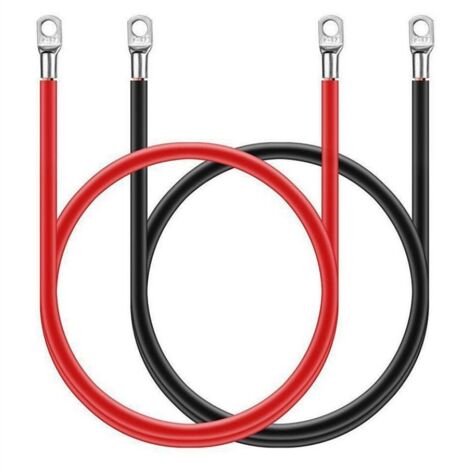 16mm² 50 cm Onduleur Batterie Câble(Max 100A),Bornes à Anneau Rouge et Noir Cuivre Etamé pour Moto,Automobile,Bateaux Marin