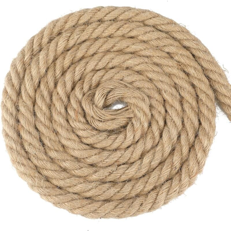 16MM Corde de Jute Corde Chanvre Corde de Jardin en Chanvre Solide,Ficelle Corde en Chanvre pour Les Applications de Décoration Bricolage et de