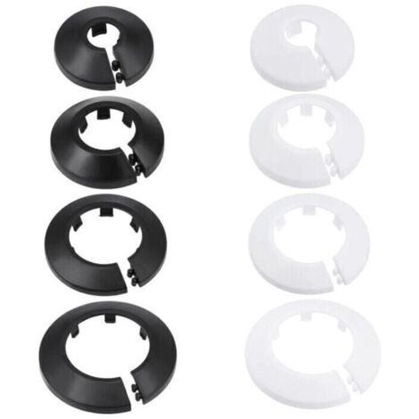 16mm Couverture De Tuyau Décoration PP Rosace De Radiateur Couverture De Mur De Tuyau D'eau Noir 8 Pcs