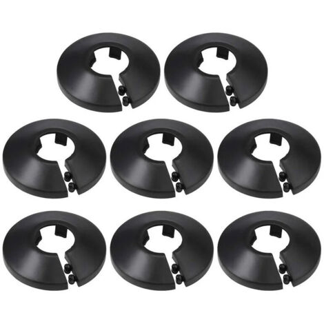 16mm Couverture De Tuyau Décoration PP Rosace De Radiateur Couverture De Mur De Tuyau D'eau Noir 8 Pcs