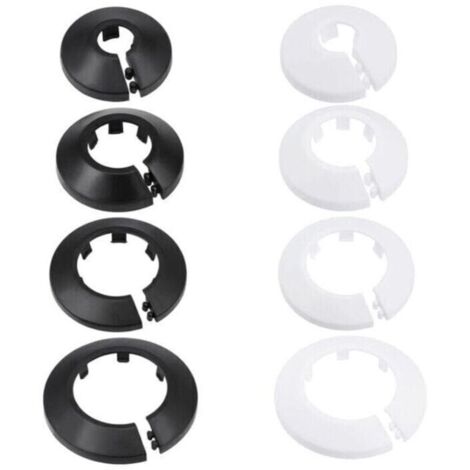 16mm Couverture De Tuyau Décoration PP Rosace De Radiateur Couverture De Mur De Tuyau D'eau Noir 8 Pcs