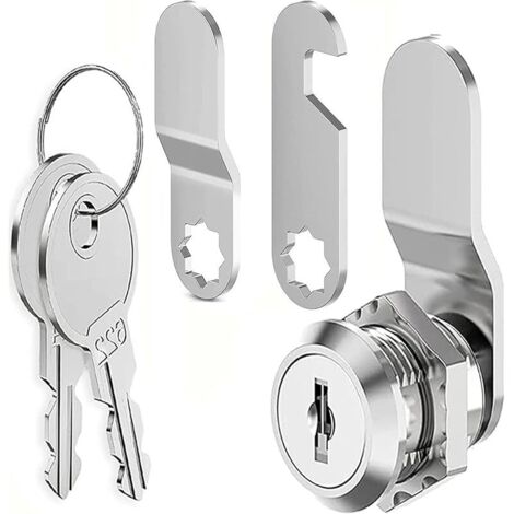 16mm serrure de boîte aux lettres avec clé différentes, verrou à came, serrures meuble, serrures placard, verrou placard, serrure casier verrous pour tiroir verrous pour porte d'armoire