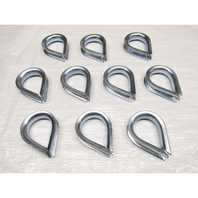 Securefix Direct - 18MM Wire Rope Thimbles x10 - Galvanised Steel Commercial Loop