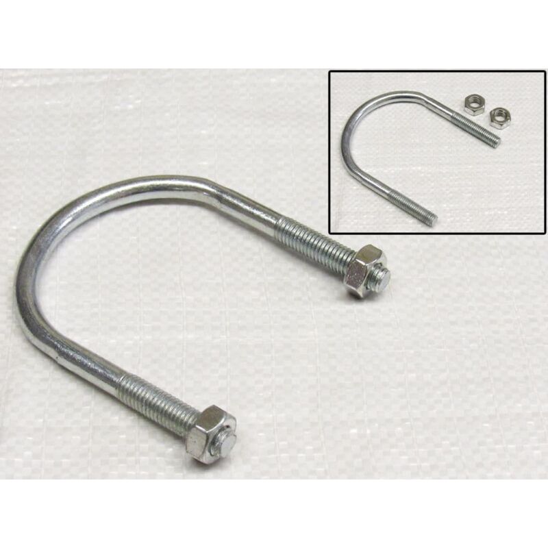 Securefix Direct - 16MM x 220MM Zinc Plated 'u' Bolt With 2 Hex Nuts - Clamp Pipe Tube Marine